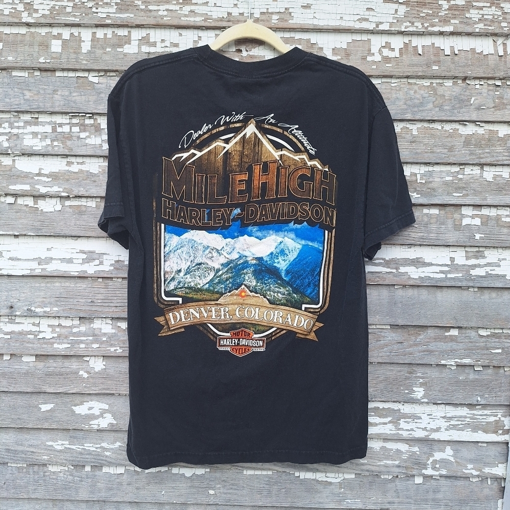 🌟 Harley-Davidson Motorcycles Men’s Mile High Logo T-Shirt Size Large